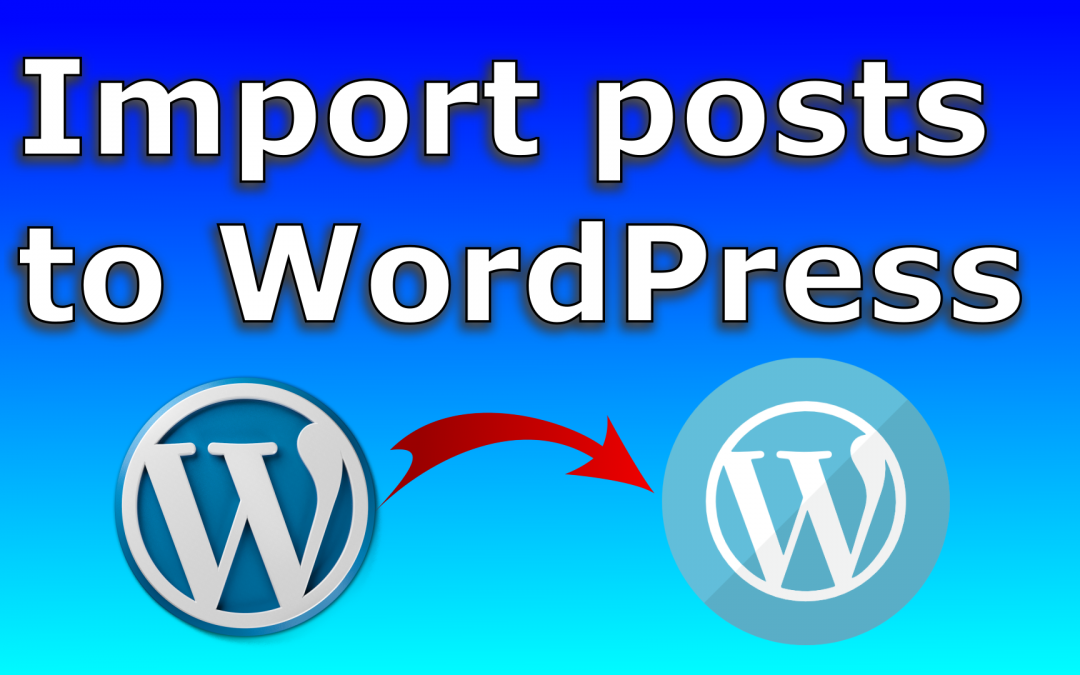 Export and import posts and pages in WordPress